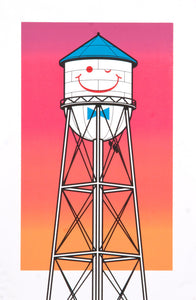 Smiley Watertower print: Sunset Variant