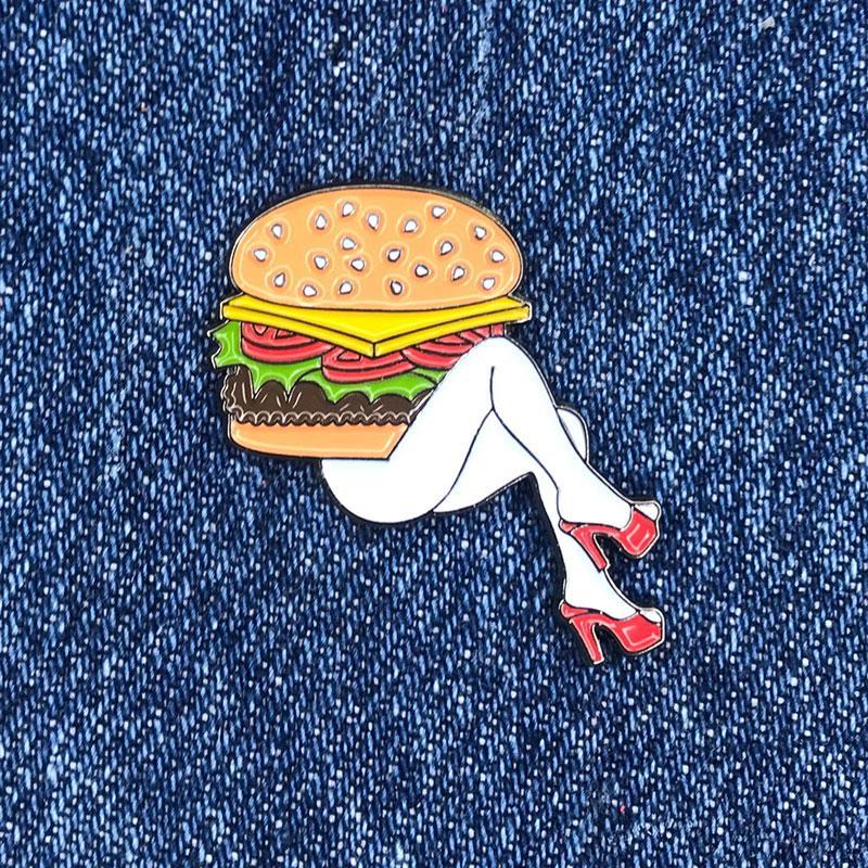 Burger Lady enamel pin