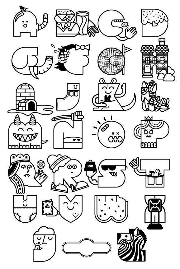 Color Your Own Alphabet Poster