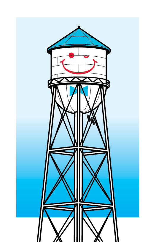 cartoon water tower