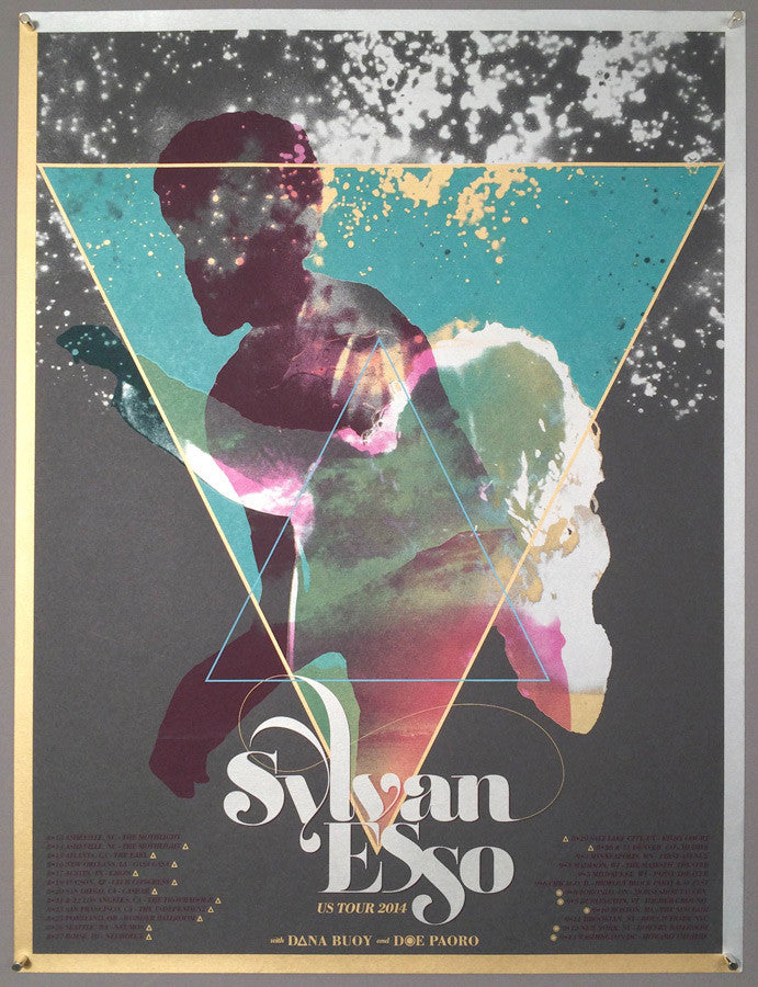 Sylvan Esso 2014 tour print - Blue Triangle variant