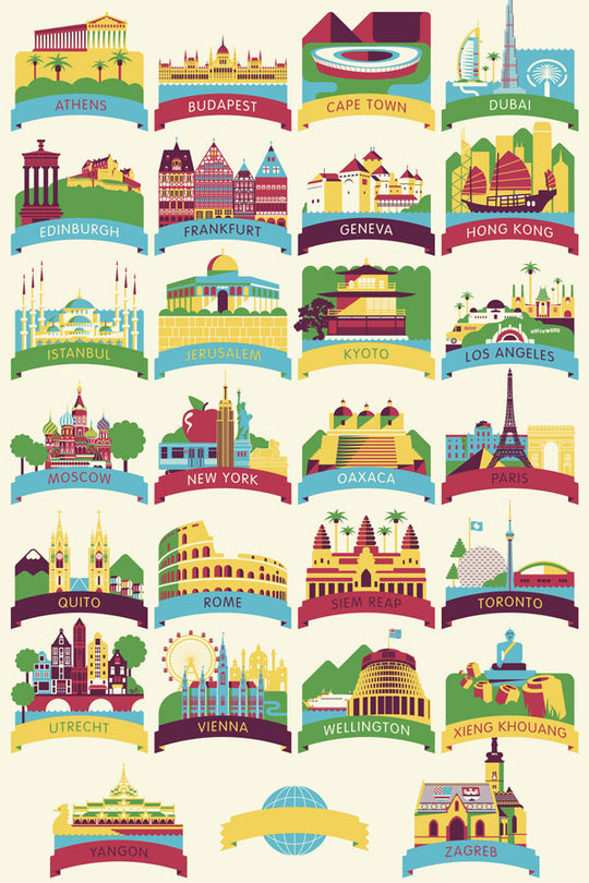 World Travel Alphabet Print – Burlesque of North America