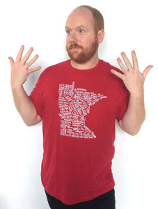 Minnesota Pride shirt: Cardinal Red edition